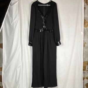 Torrid Black Sequin V-Neck Jumpsuit